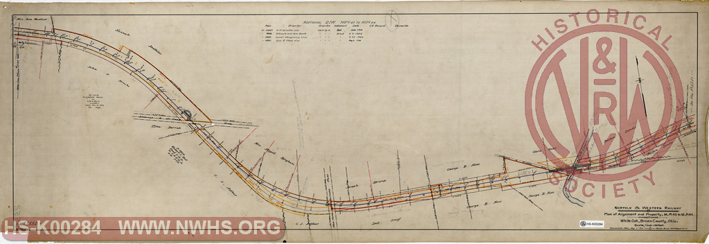 N&W Ry, Plan of Alignment & Property, MP 43 to MP 44 at White Oak, Brown County, OH