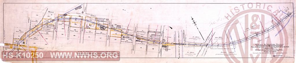 N&W Ry, Plan of alignment and property, MP 33 to MP 34 near Williamsburg, Clermont County, Ohio