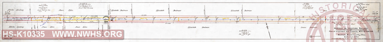 N&W Ry, Plan of alignment and property, MP 38 to MP 39 at Bodman, Brown County, Ohio