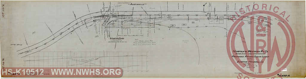 N&W Ry North Carolina Extension, Proposed Revised Siding Layout for the Bertha Mineral Co., MP P28+4095', Austinville VA