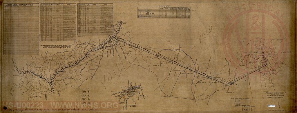 N&W Rwy, Norfolk Division, Situation Plan of Highways, Lambert's Point to Crewe.