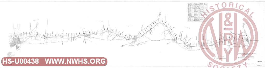 N&W Ry Co. Scioto Division. Situation Plan of Highways, Portsmouth to Columbus.