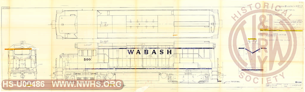 Painting and Lettering, Wabash RR 500 - 514 (U25B)