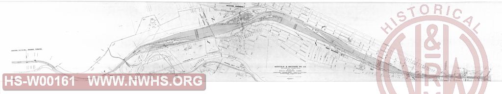 N&W Ry, Roanoke Terminal, Map of West Roanoke Yard and Engine terminal facilities, Shaffers Crossing