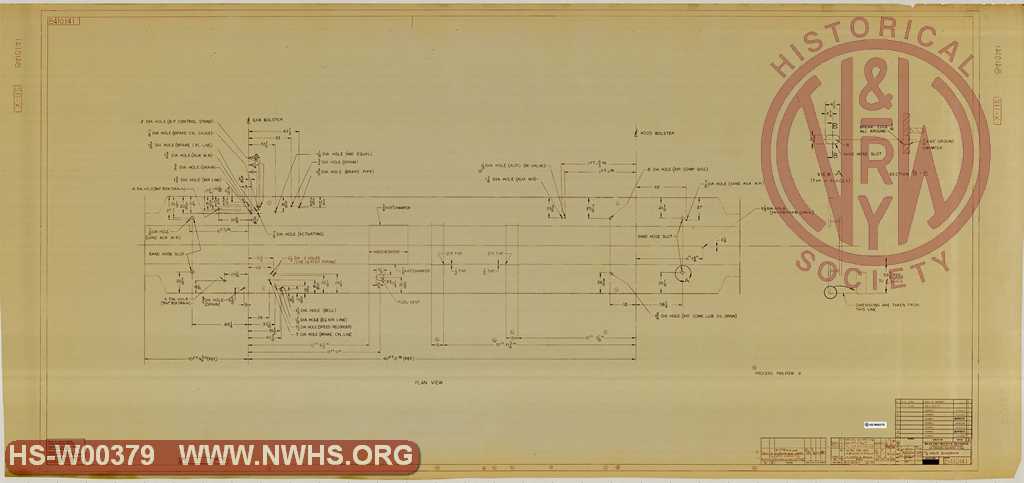 Underframe Hole Diagram (for Illinois Terminal SD39)