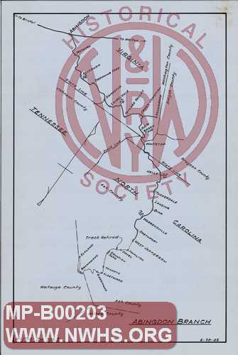 N&W Ry Clearance Drawings, Abingdon Branch