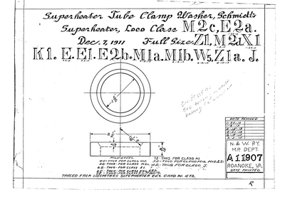 Superheater Tube Clamp Washer, Schmidt Superheater, Locos Class M2c, E2a, Z1, M2d, X1, K1, E, E1, E2b, M1a, M1b, W5, Z1a, J