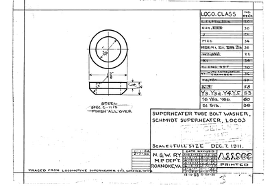 Superheater Tube Bolt Washer, Schmidt Superheater, Loco's