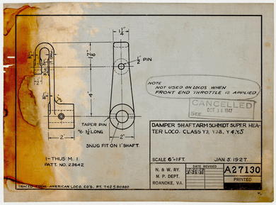 Damper Schmidt Superheater, Loco Class Y3, Y3a, Y4, Y5