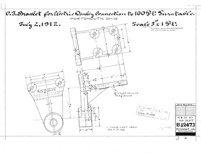 Cast Iron Bracket for Electric Donkey Connecton to 100 Ft. Turntable Portsmouth, Ohio