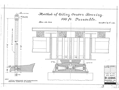 Method of Oiling Center Bearing.  100 ft. Turntable.