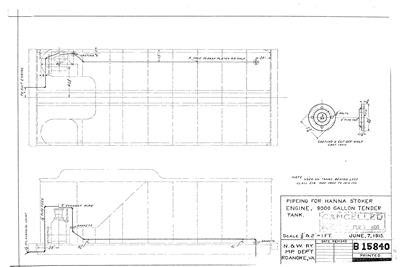 Piping for Hanna Stoker Engine 9000 Gal Tender Tank