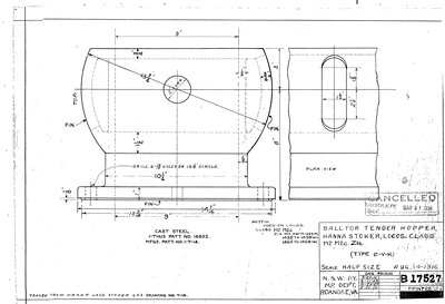 Ball for Tender Hopper, Hanna Stoker, Type 6-VH, Loco Class M2, M2c, Z1a