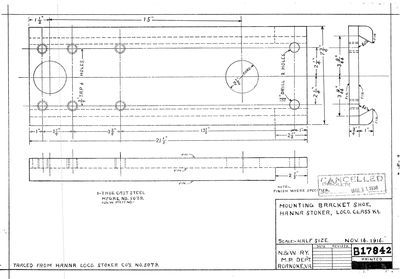 Mounting Bracket Shoe, Hanna Stoker, Loco Class K1