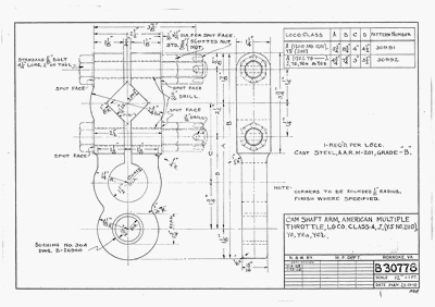 Cam Shaft Arm, American Multiple Throttle, Loco Class A, J, (Y5 No. 2110), Y6, Y6a, Y6b