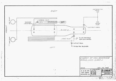 Diagram of main reservoir piping, loco class J