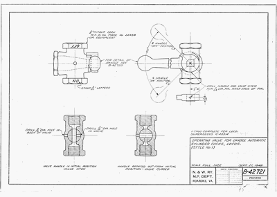 Operating Valve for Okadee Automatic Cylinder Cocks, Locos. (Style No. 1)