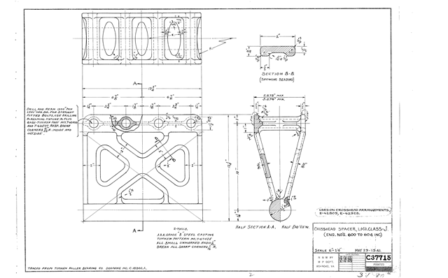 Crosshead Spacer, Loco. Class J (Eng. No's. 600 to 604 Inc.)