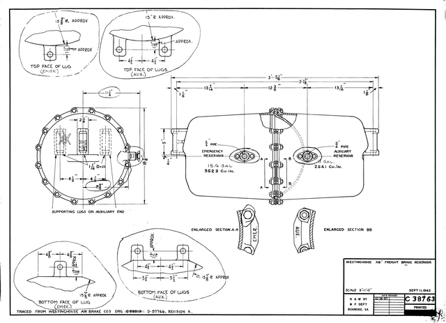 Westinghouse AB Freight Brake Reservoir