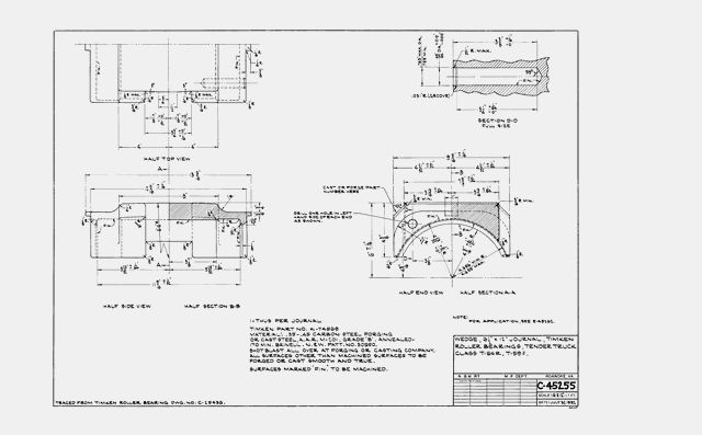 Wedge, 6.5"X12" Journal, Timken Roller Bearings Applies to Tender Truck Class T54R, T59f