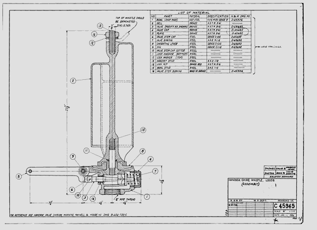 Hancock Chime Whistle, Loco's (Assembly)