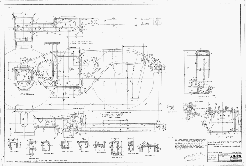 Side Frame for 90 Ton Truck Class T44A (Buckeye 6 Wheel Truck)