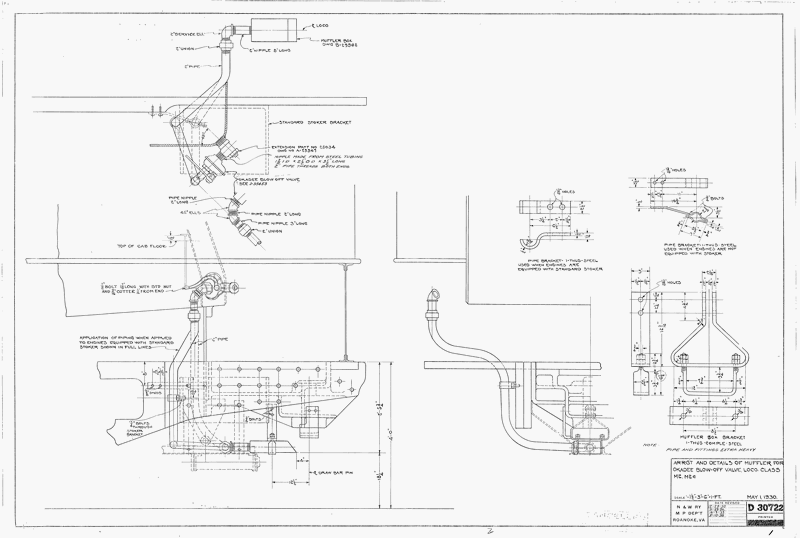 Arrangement and Details of Muffler for Okadee Blow-off Valve, Loco Class M2, M2c