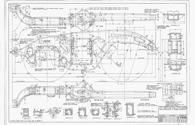 Side Frame Tender Truck Class T59a, T59b, T59c, T59e, T59f, T93 (Buckeye 6 Wheel Truck)