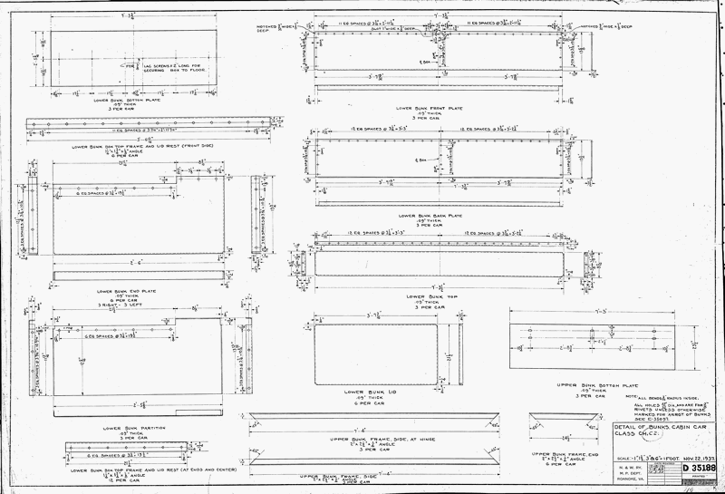 Detail of Bunks, Cabin Car Class CH, C2