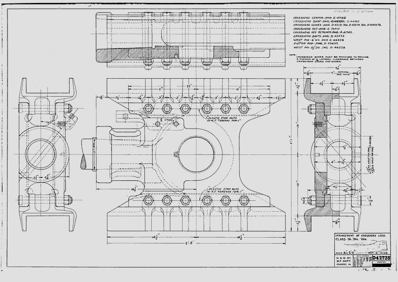 Arrangement Of Crosshead, Loco. Class Y6, Y6a, Y6b (Style No. 1)