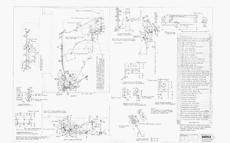 Application of Westinghouse A-1 Charging Valve, 26L Brake Applies to Diesel Loco. Class RS11 (365-400)