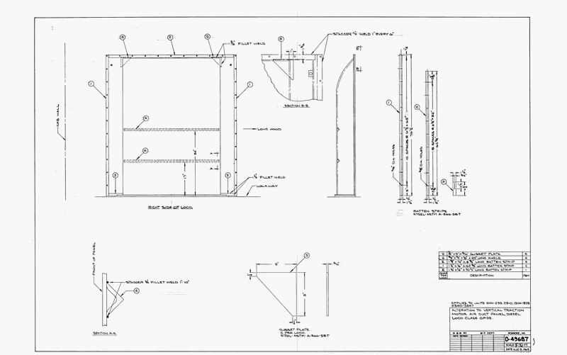 Alteration to Vertical Traction Motor Air Duct Panel Applies to Diesel Loco. Class GP35