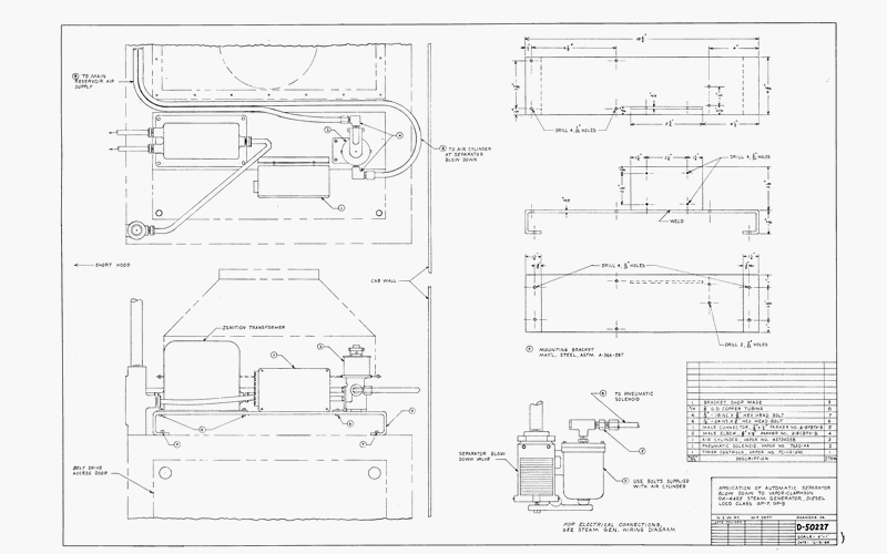 Application of Auto. Separator Blow Down to Steam Generator Applies to Diesel Loco. Class GP7, GP9