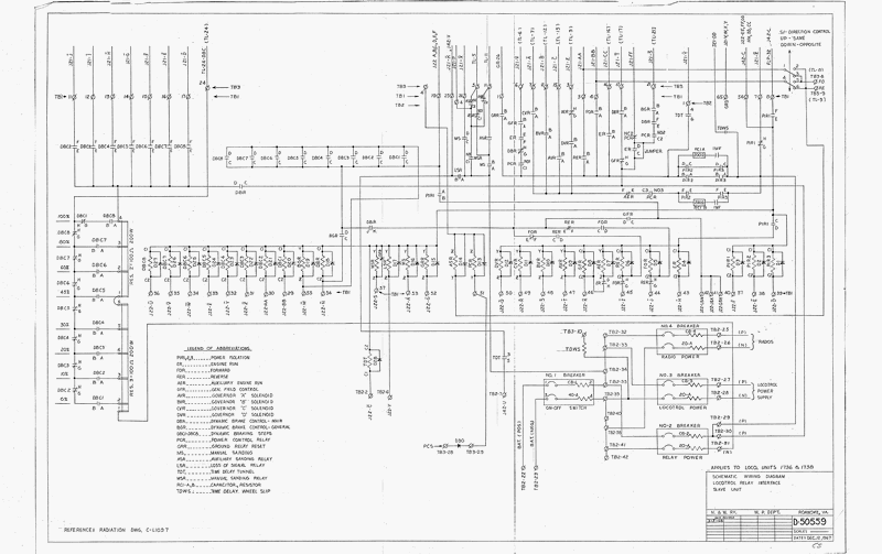 Schematic wiring diagram, Locotrol relay interface, slave unit