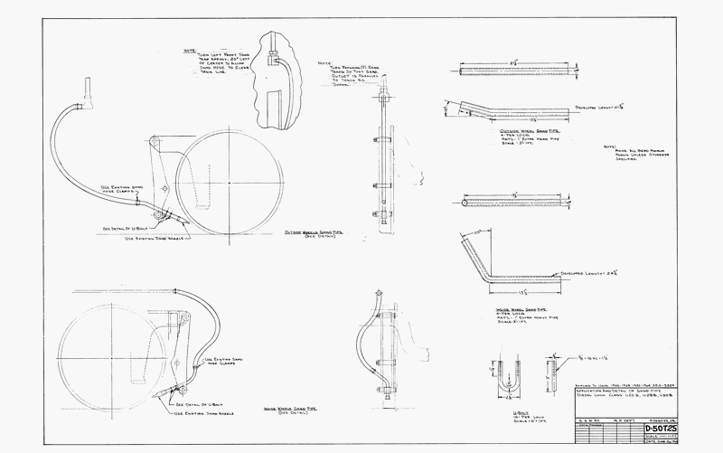 Application and Detail of Sand Pipe Applies to Diesel Loco. Class U25B, U28B, U30B