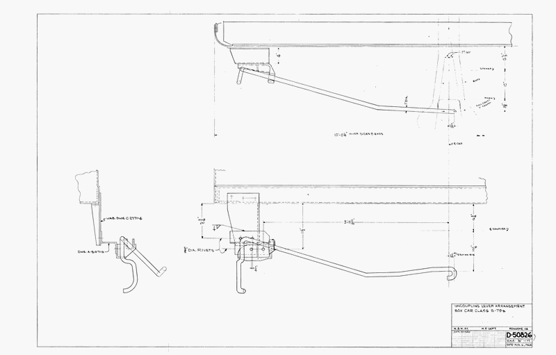 Uncoupling Arrangement Applies to Box Car Class B79b