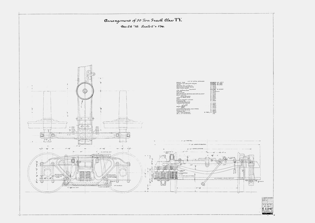 Arrangement, 50 Ton Truck Applies to Truck Class TY