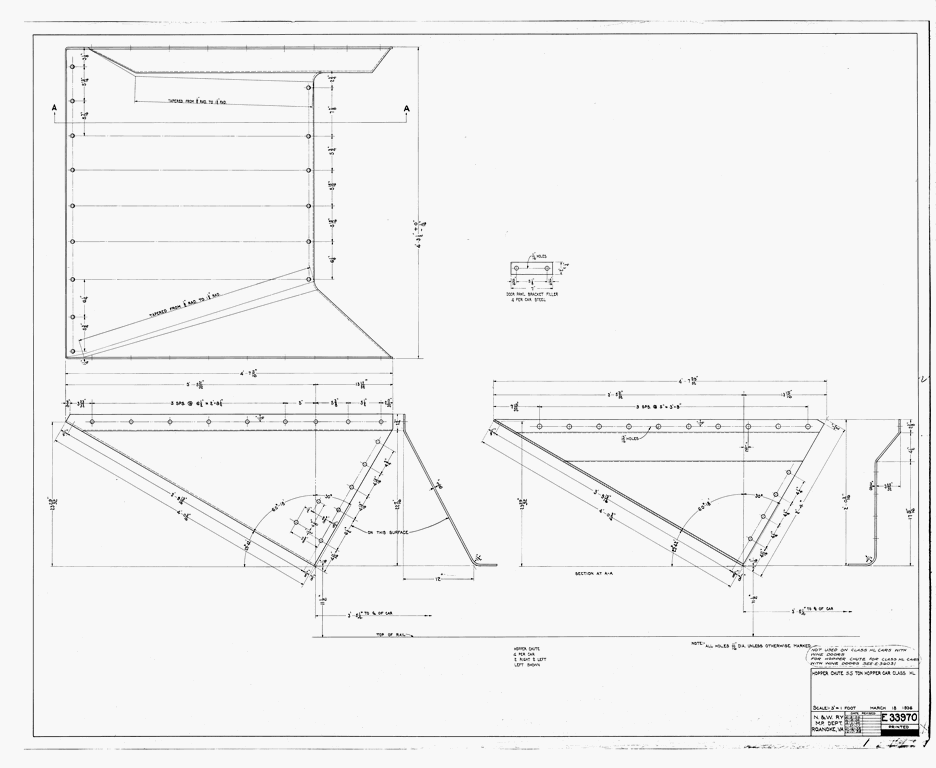 Hopper Chute Applies to 55 Ton Hopper Car Class HL