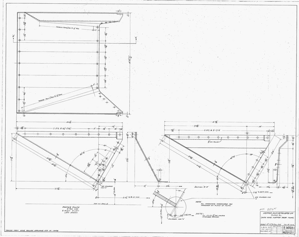 Hopper Chute Applies to 55 Ton Hopper Car Class HL