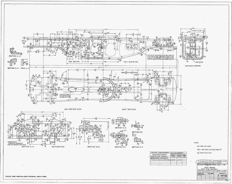 Bolster for 100 Ton Truck (A.S.F. Ride Control) Applies to Truck Class T135