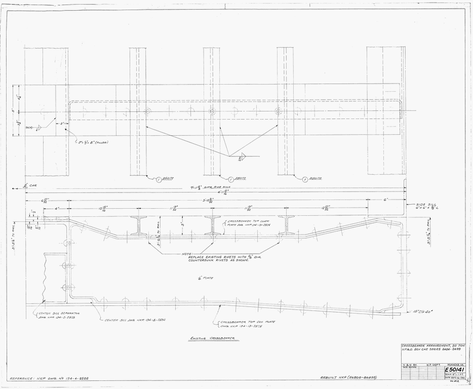 Crossbearer Arrangement Applies to N.F.&D. Box Cars Series 2424-2499