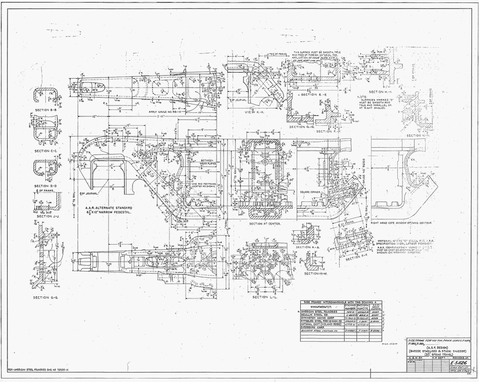 Side Frame for 100 Ton Truck (A.S.F Design) Applies to Truck Class T163A, T180, T183