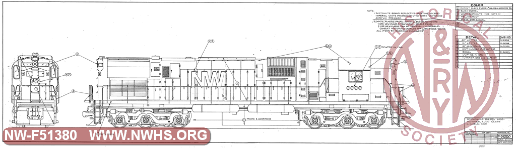 Stenciling N&W Diesel Locomotives C-628, C-630