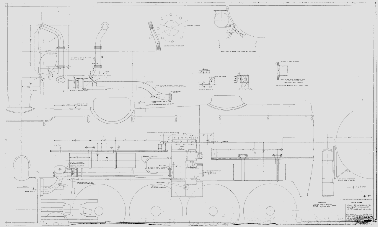 Arrangement of Worthington Feed Water Heater Loco Class K2, K2a