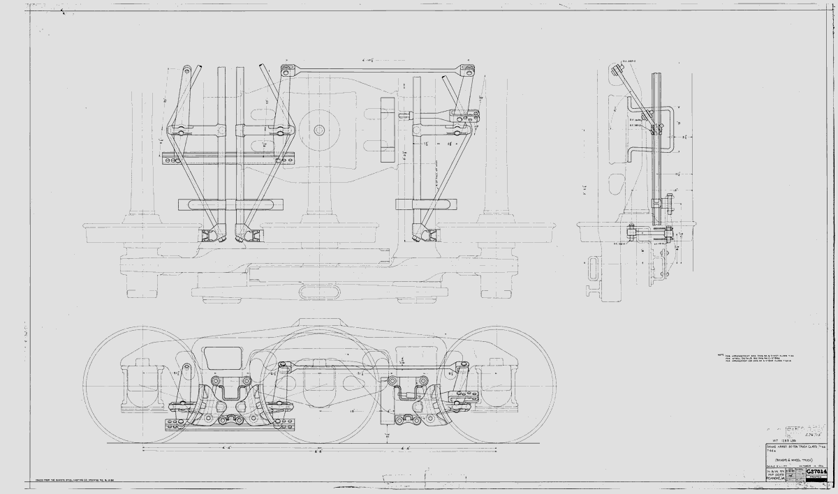 Brake Arrangement of 90 Ton Truck Class T44, T44A (Buckeye 6 Wheel Truck)