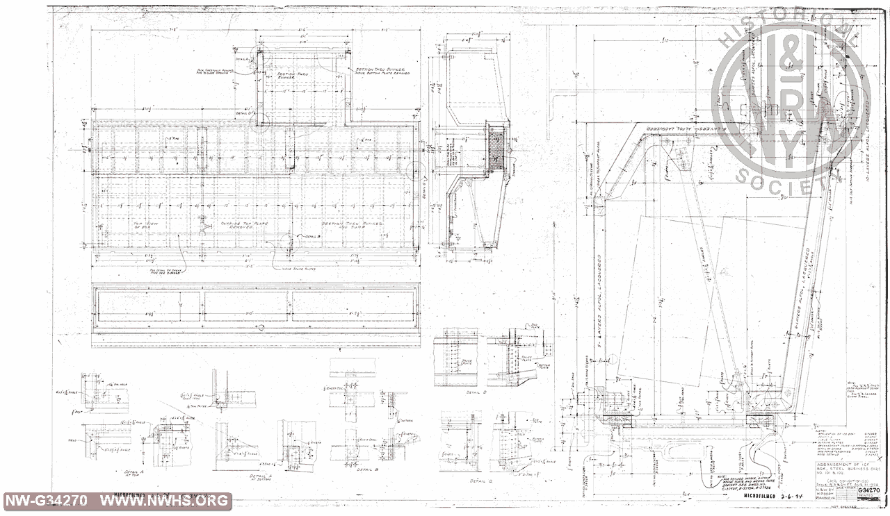 Arrangement of Ice Box Applies to Business Car No. 101, 102