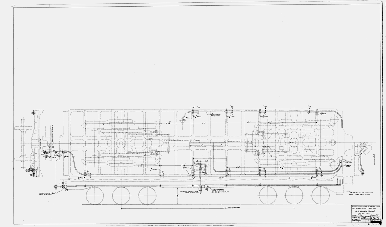 Piping Underneath Tender Class 22I Behind Loco. Class Y6b (W/Buckeye Trucks) Class T93