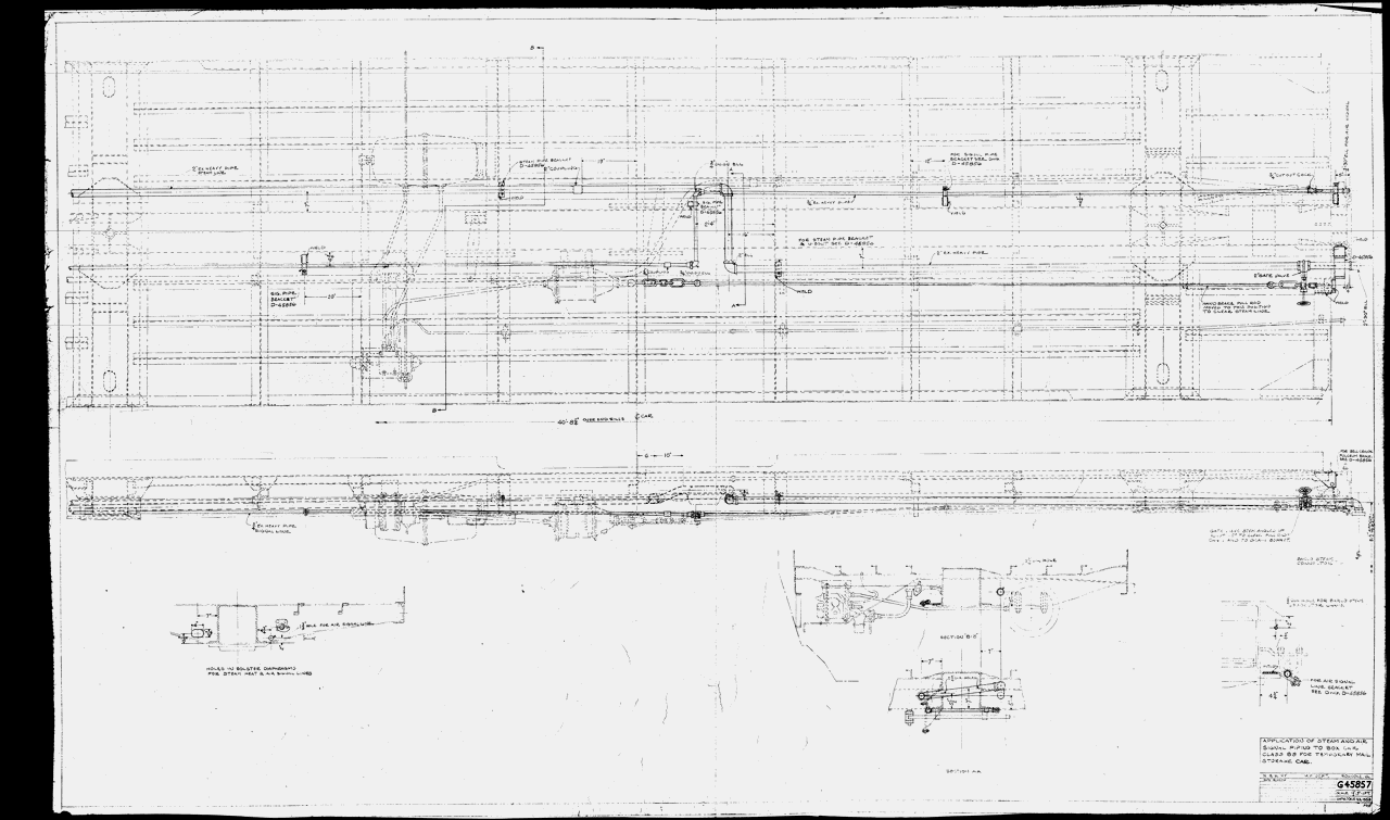 Application of Steam and Air Signal Piping to Box Car Class B8 for Temporary Mail Storage Car