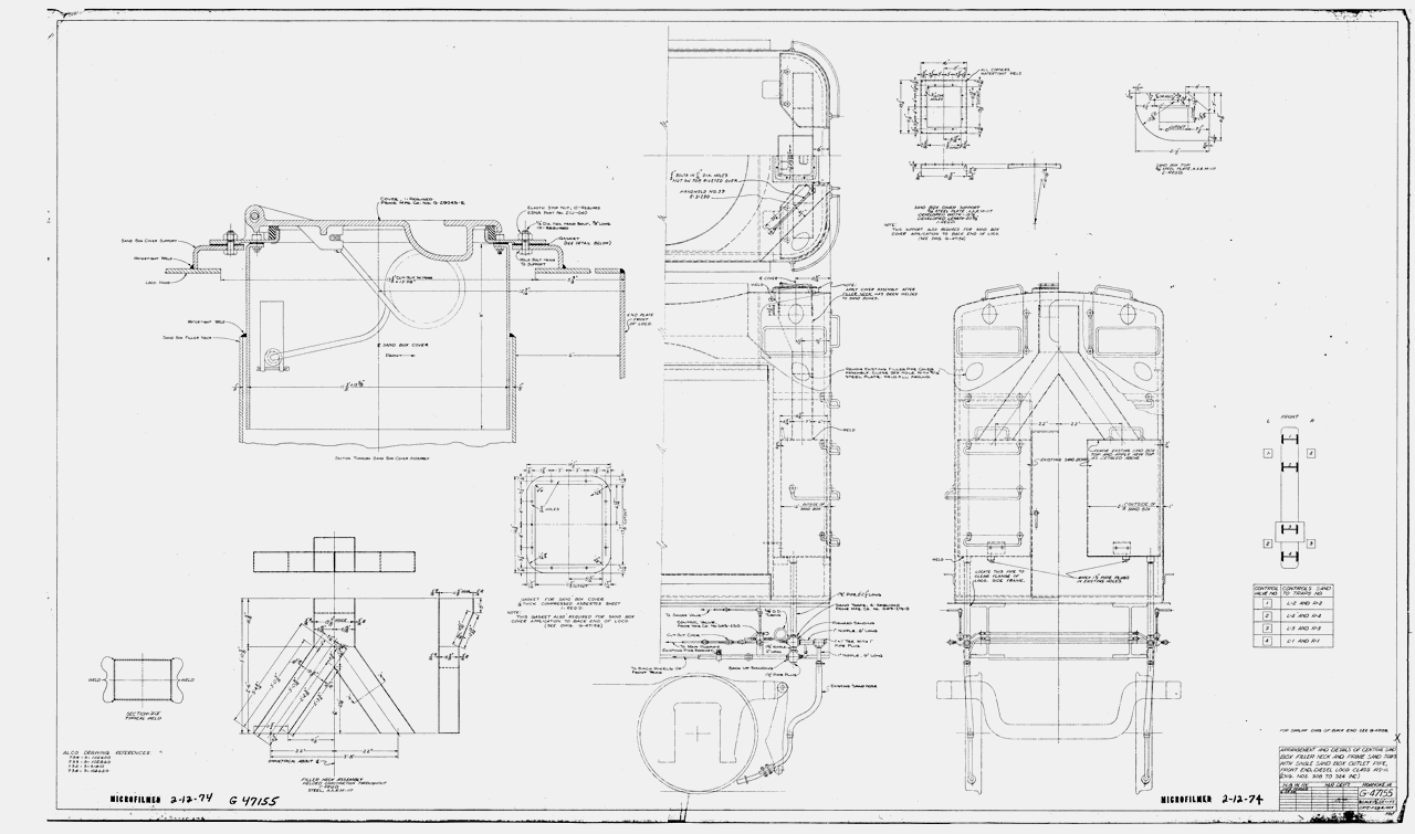 Arrangement and Detail of Central Sand Box Filler Neck Applies to Emd Loco. Class RS-11 (308-324)