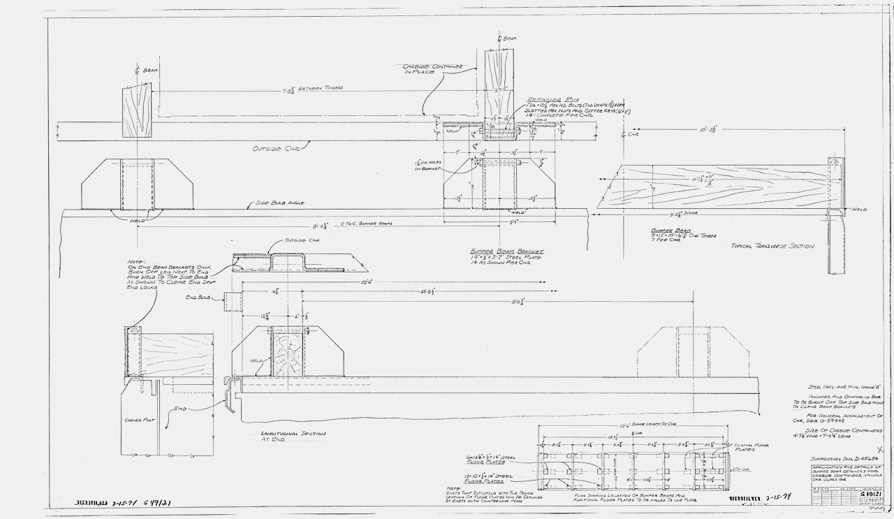 Application and Detail of Bumper Beam Retainers Applies to Carbide Container Gondola Car Class G4